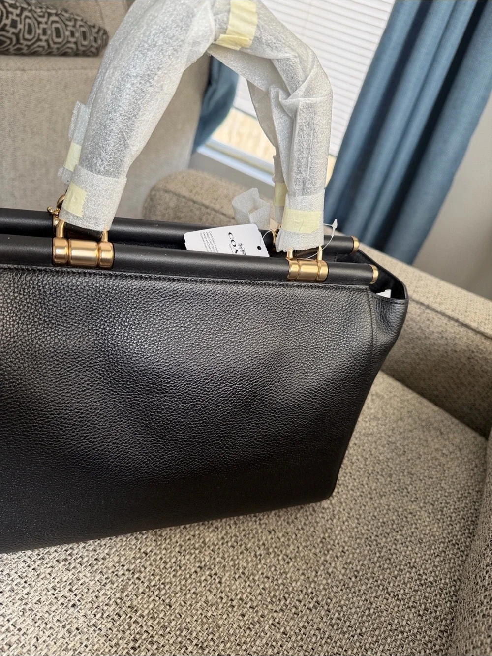COACH Grace 2-Way Shoulder Bag Handbag Leather Black 21343